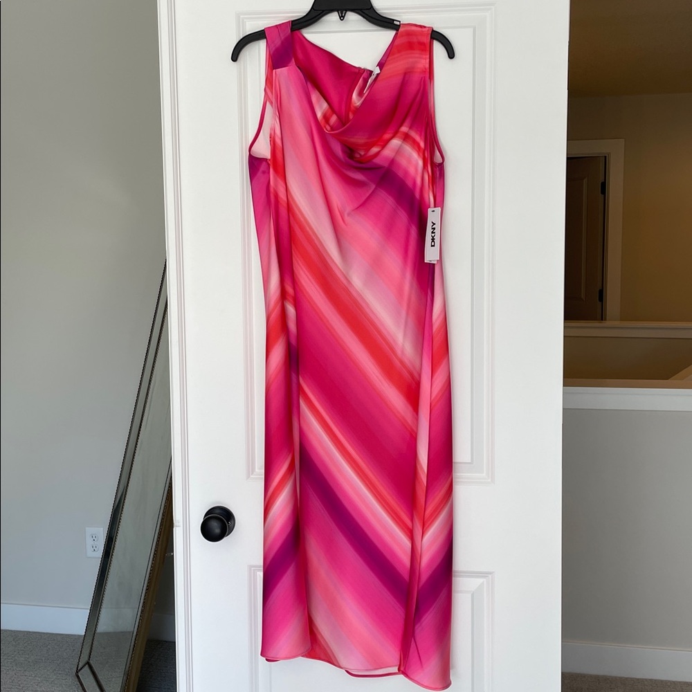 DKNY dress in outstanding shades of pink in size 16